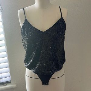 Black Sequin Bodysuit